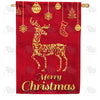 America Forever Gold Reindeer House Flag