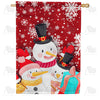 America Forever Snowman Trio House Flag