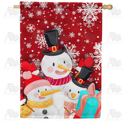 America Forever Snowman Trio House Flag