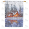 America Forever Winter At Lake House House Flag