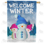 America Forever Smiling Snowmen House Flag