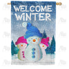 America Forever Smiling Snowmen House Flag