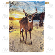 America Forever The Winter Buck Stops Here House Flag
