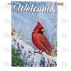 America Forever Welcome Winter Cardinal House Flag