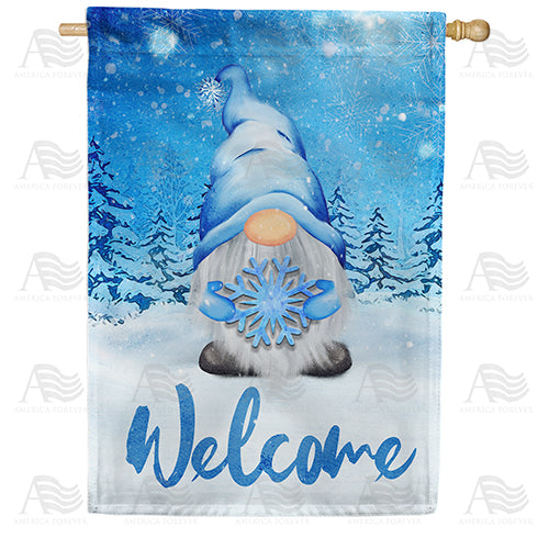 America Forever Welcome To Winter Gnomeland House Flag