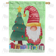 America Forever Santa Gnome With Gifts House Flag