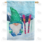 America Forever Skiing Gnome House Flag