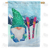 America Forever Skiing Gnome House Flag