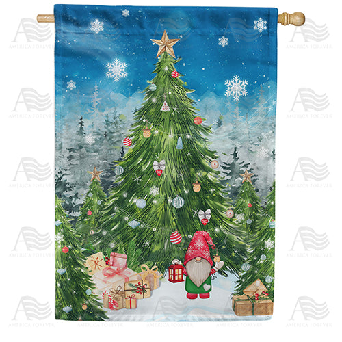 America Forever Christmas In Gnomeland House Flag