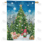 America Forever Christmas In Gnomeland House Flag