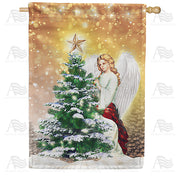 America Forever Winter Angel House Flag