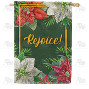 America Forever Poinsettia Rejoice House Flag