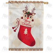 America Forever Deer Christmas Stocking House Flag