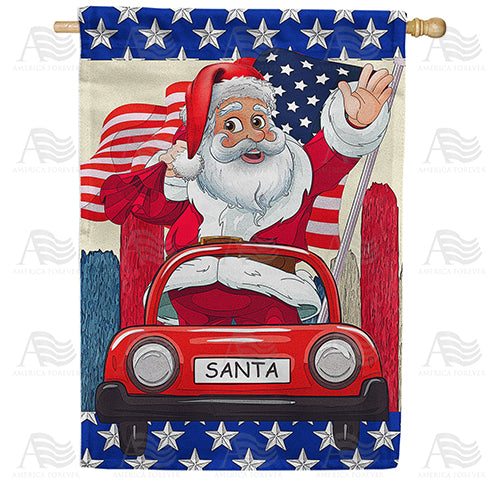 America Forever Santa's New Ride House Flag