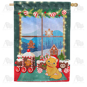 America Forever Gingerbread Train House Flag