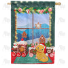 America Forever Gingerbread Train House Flag