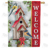 America Forever Winter Bird Welcome House Flag