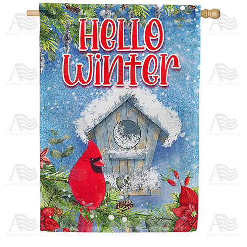 America Forever Hello Winter House Flag