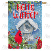 America Forever Hello Winter House Flag