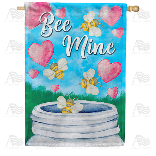 America Forever Bee Mine Hearts House Flag
