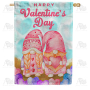 America Forever Gnome Valentine Couple House Flag