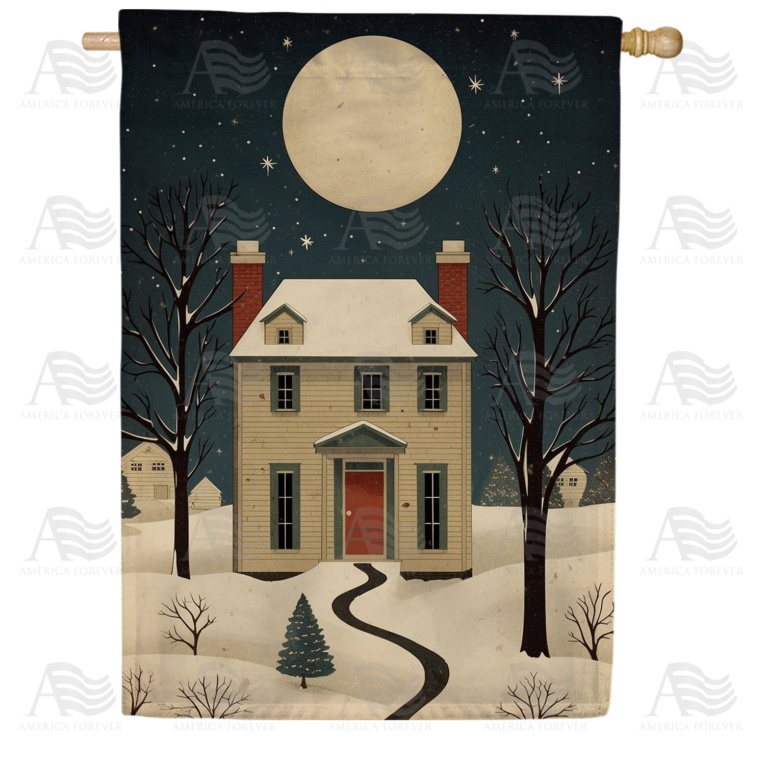 America Forever Warm & Cozy At Home House Flag