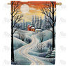 America Forever Winter Path To Home House Flag