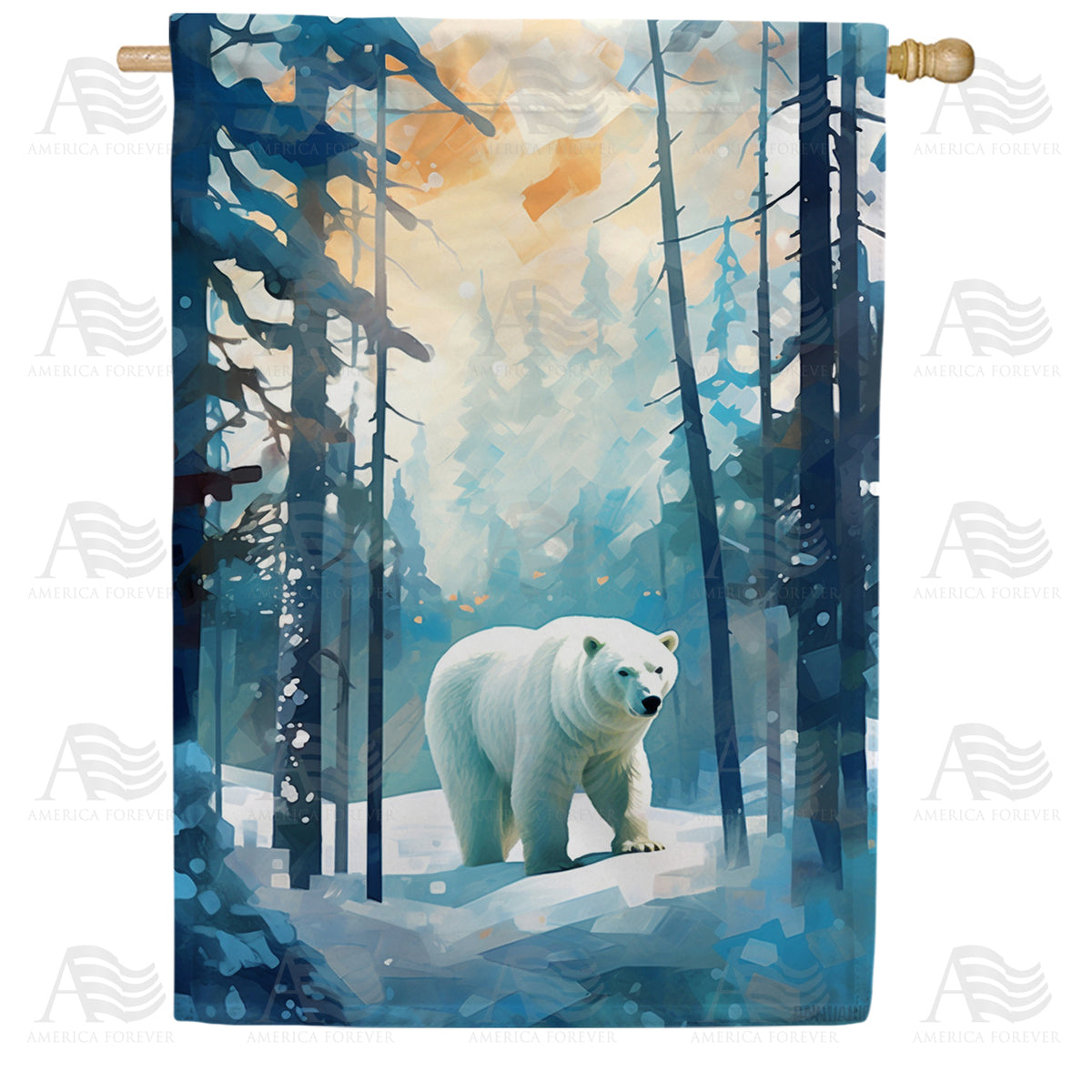 America Forever Polar Bear House Flag