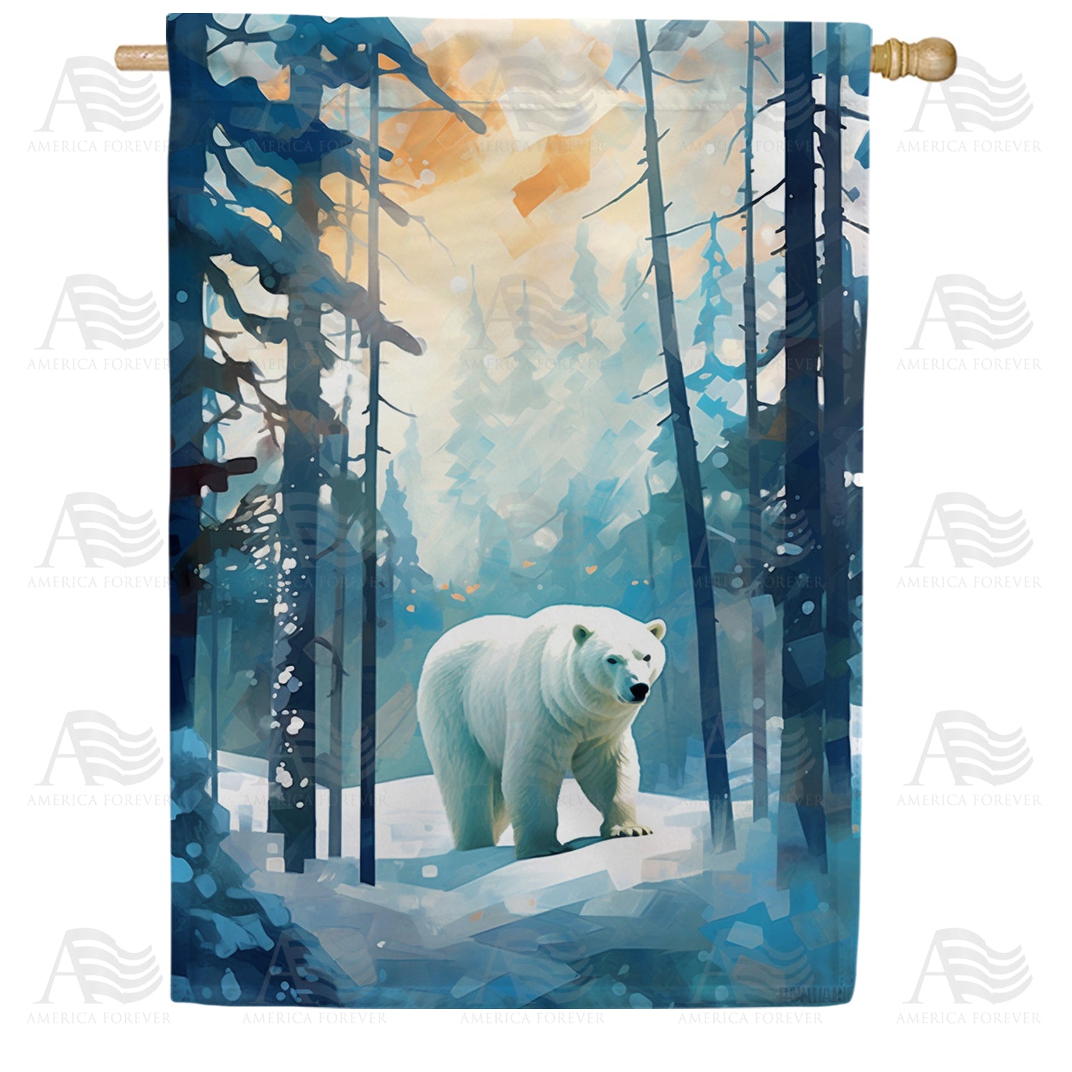 America Forever Polar Bear House Flag