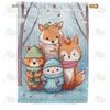 America Forever Wildlife Ready For Winter House Flag