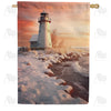 America Forever Winter Lighthouse House Flag