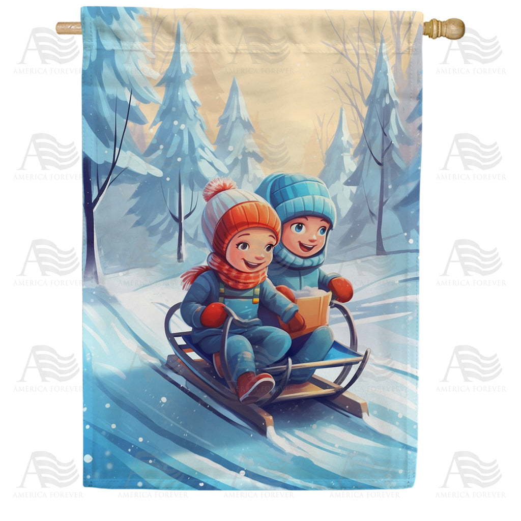 America Forever Toboggan For Two House Flag