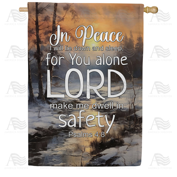 America Forever Psalms 4:8 House Flag
