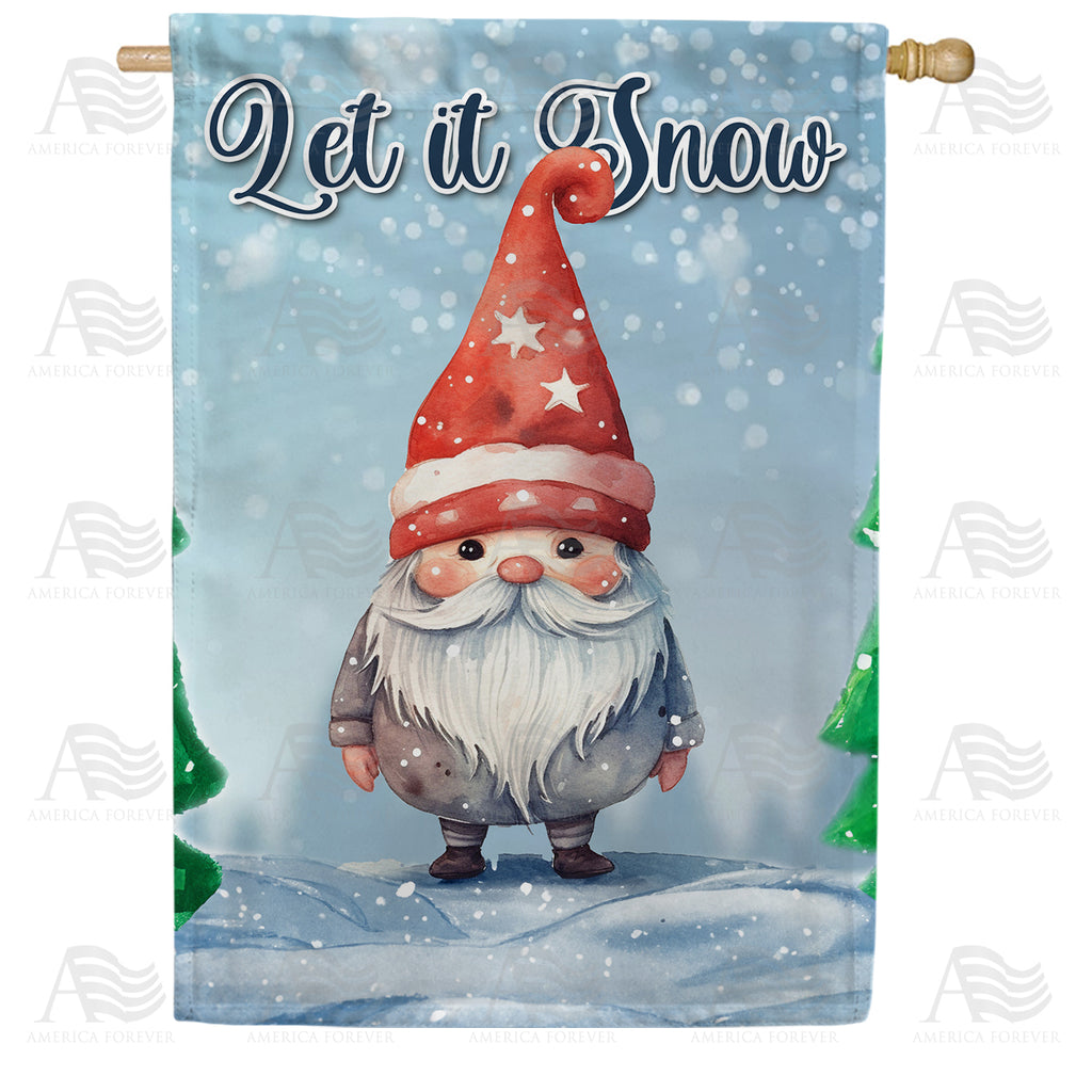 America Forever Gnome Snow Request House Flag