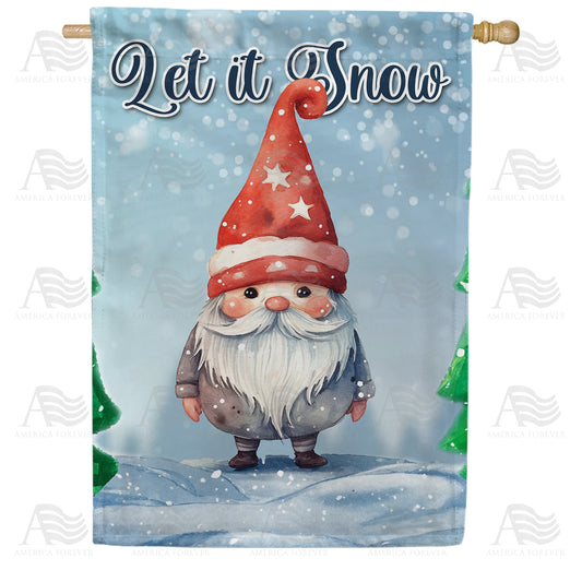 America Forever Gnome Snow Request House Flag