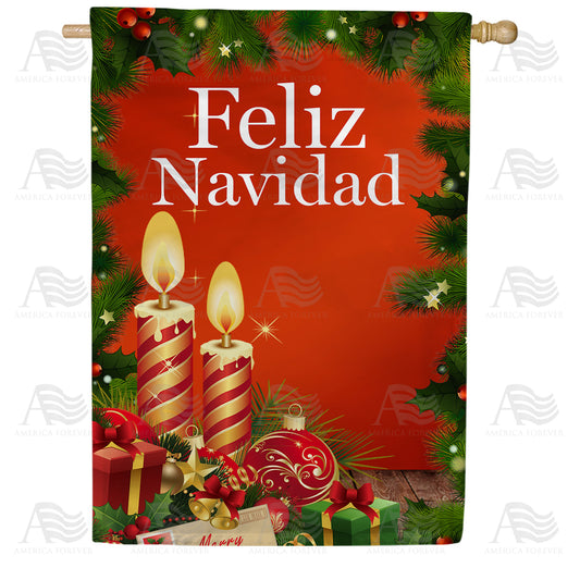 America Forever Feliz Navidad House Flag
