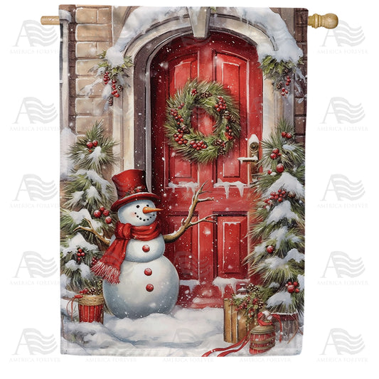 America Forever Knock Knock Winter Is Here House Flag