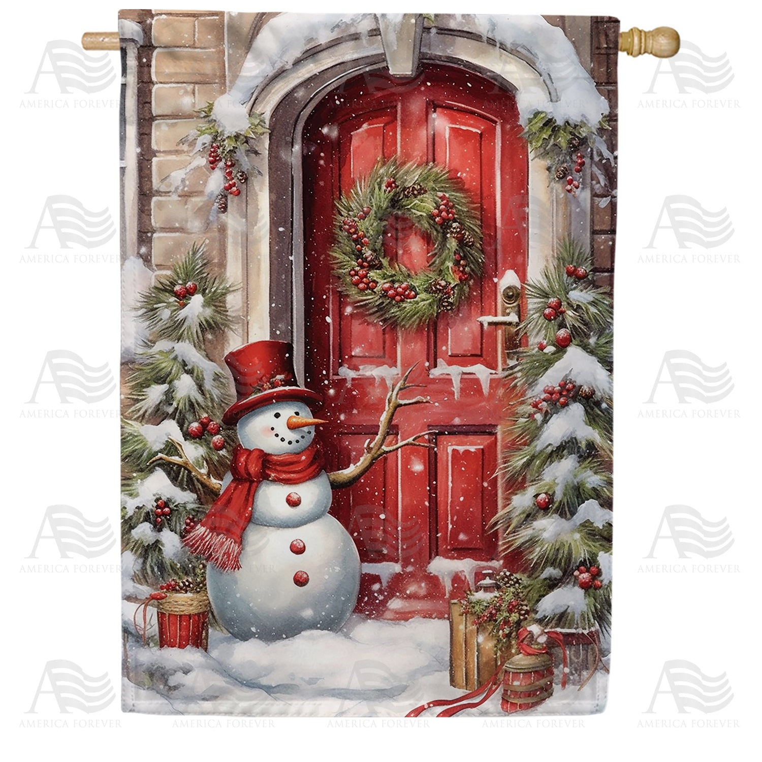 America Forever Knock Knock Winter Is Here House Flag