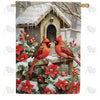 America Forever Cardinal Winter House House Flag