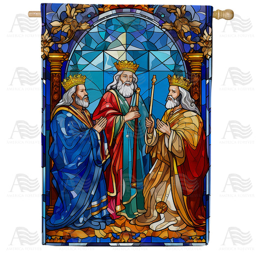 America Forever Stained Glass Royalty House Flag