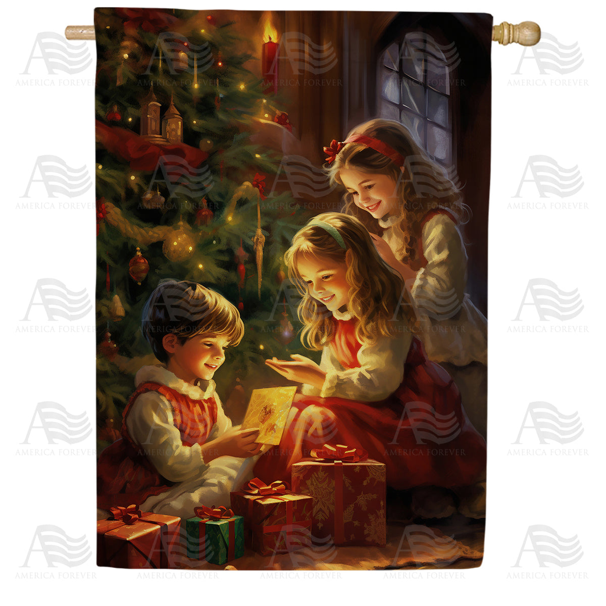 America Forever Christmas Eve Stories House Flag