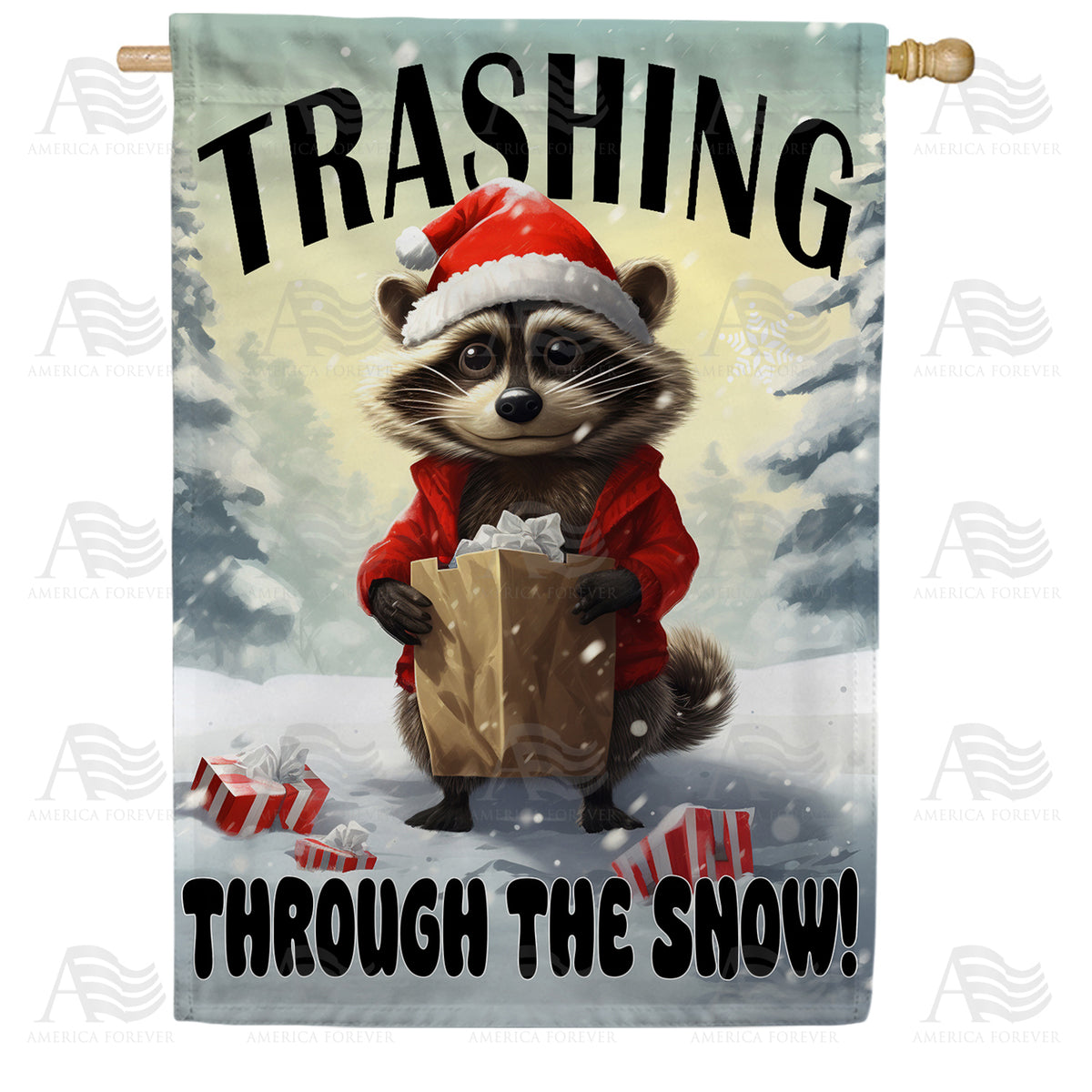 America Forever Trashing Through the Snow House Flag
