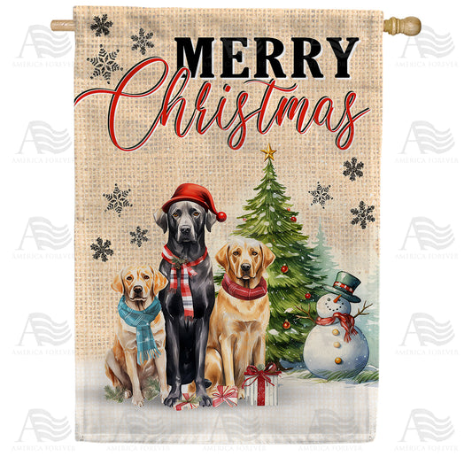 America Forever Christmas Dog Pack House Flag