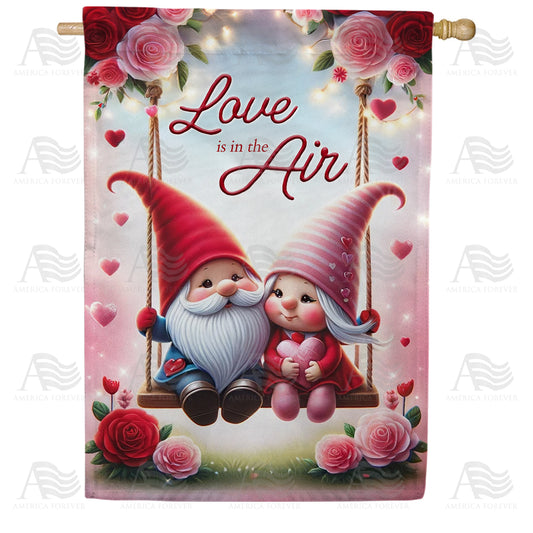 America Forever Enchanted Gnome Love House Flag