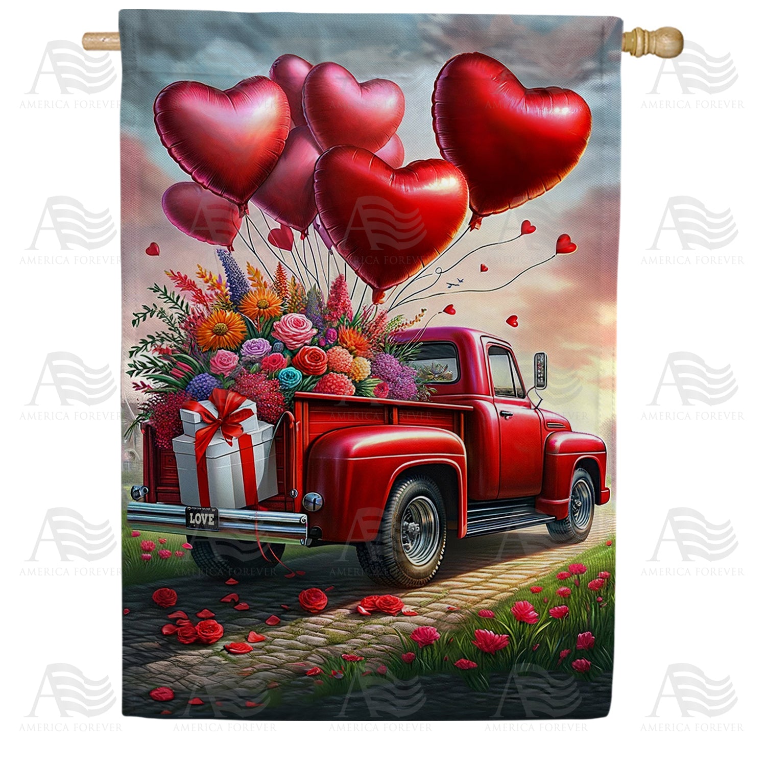 America Forever Vintage Valentine's Delivery House Flag