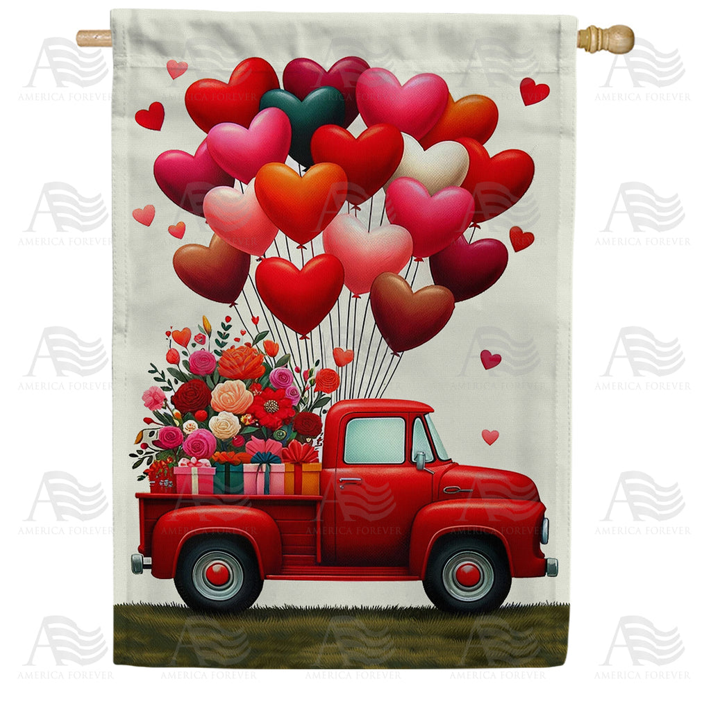 America Forever Heart Balloons and Blossoms Delivery House Flag