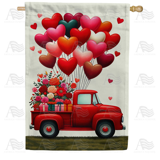 America Forever Heart Balloons and Blossoms Delivery House Flag