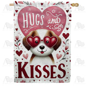 America Forever Puppy Love Hugs and Kisses House Flag