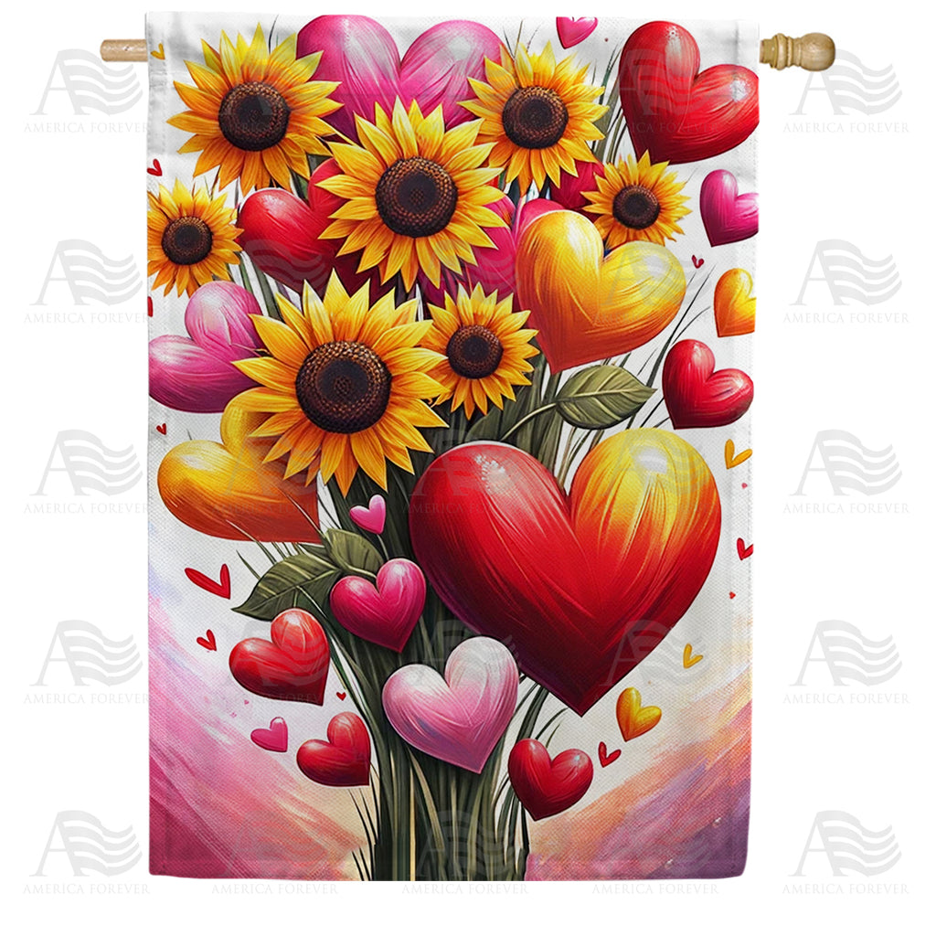 America Forever Sunflower Hearts Bouquet House Flag