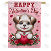 America Forever Puppy Love Valentine's Greeting House Flag